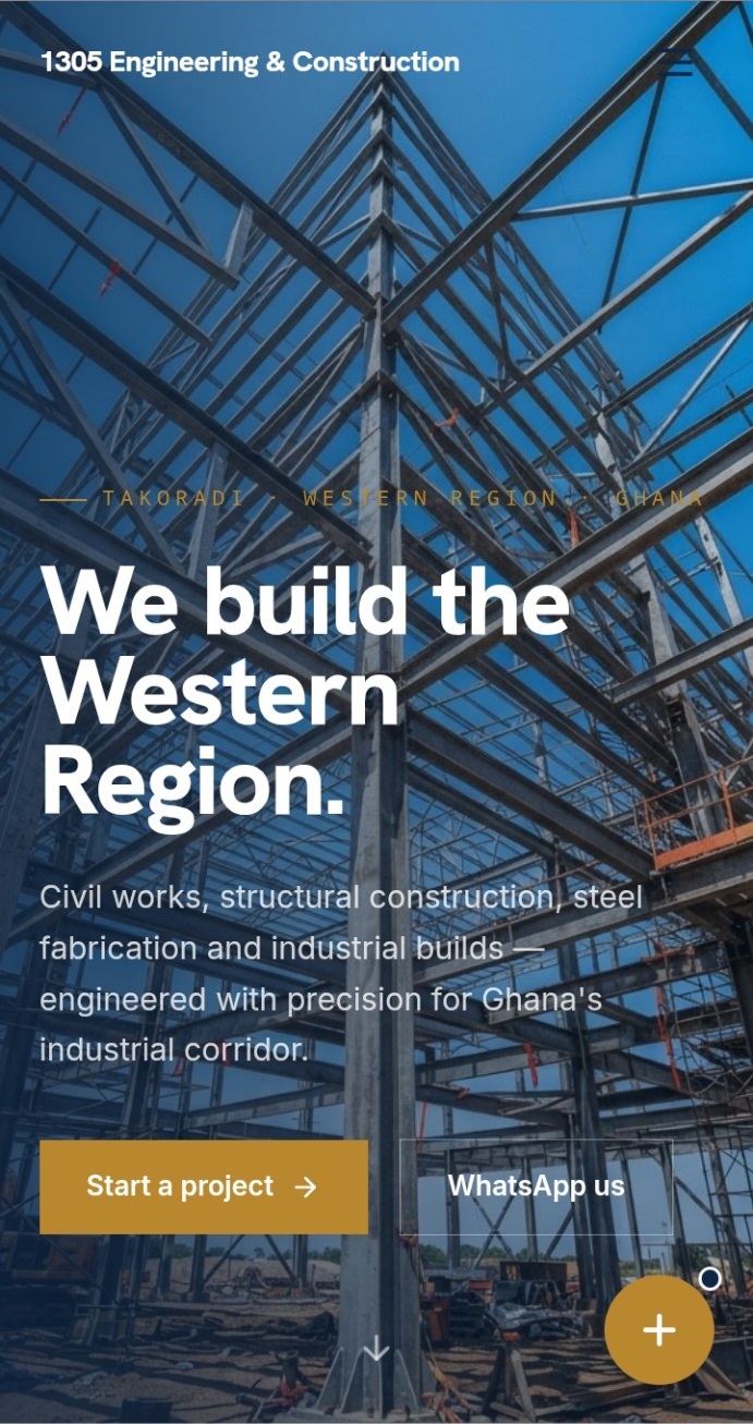 1305 Engineering and Construction website screenshot